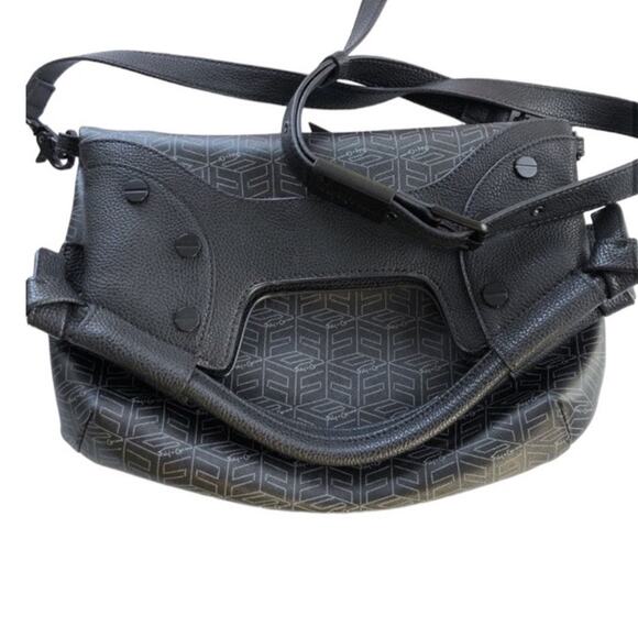 Foley & Corinna FC Liberated Vegan Leather Logo Lady Tote Bag Purse Black - Picture 4 of 11